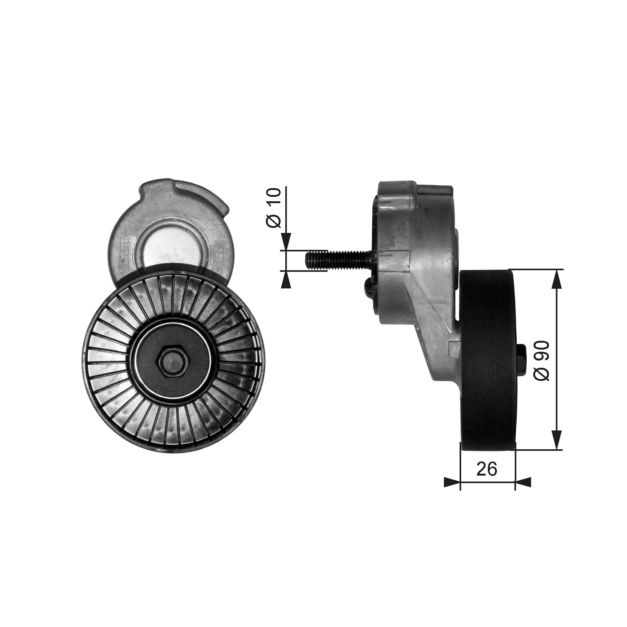Belt Tensioner, V-ribbed belt