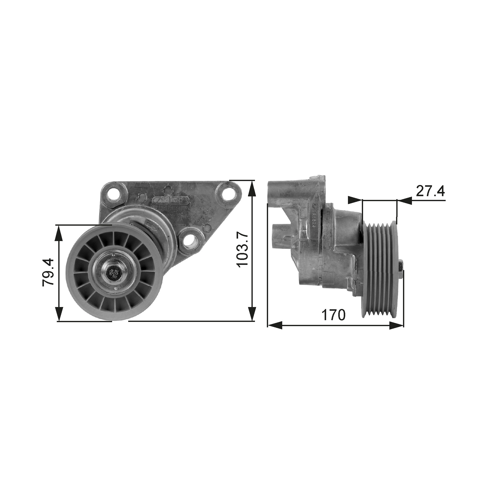 Belt Tensioner, V-ribbed belt