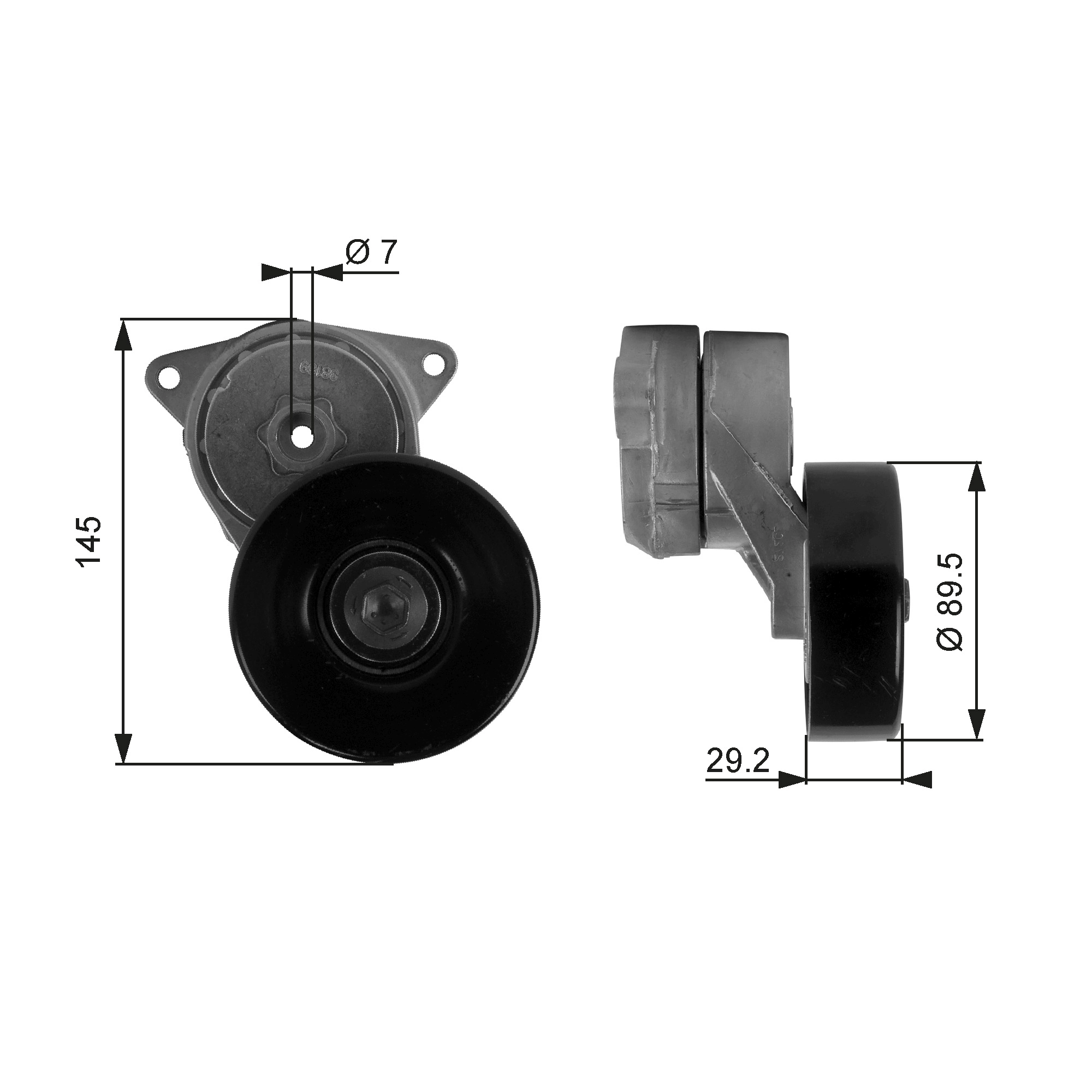 Belt Tensioner, V-ribbed belt