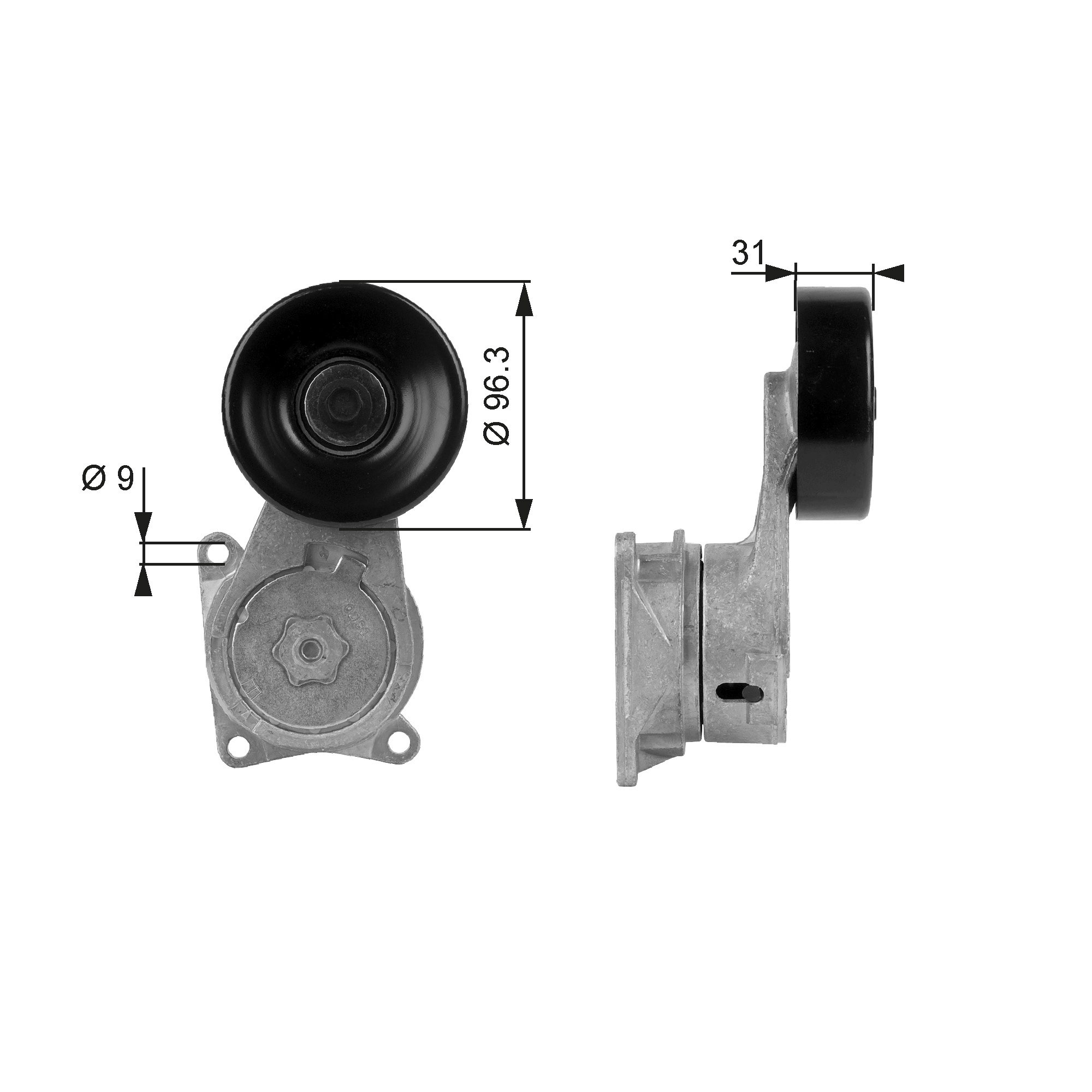 Belt Tensioner, V-ribbed belt