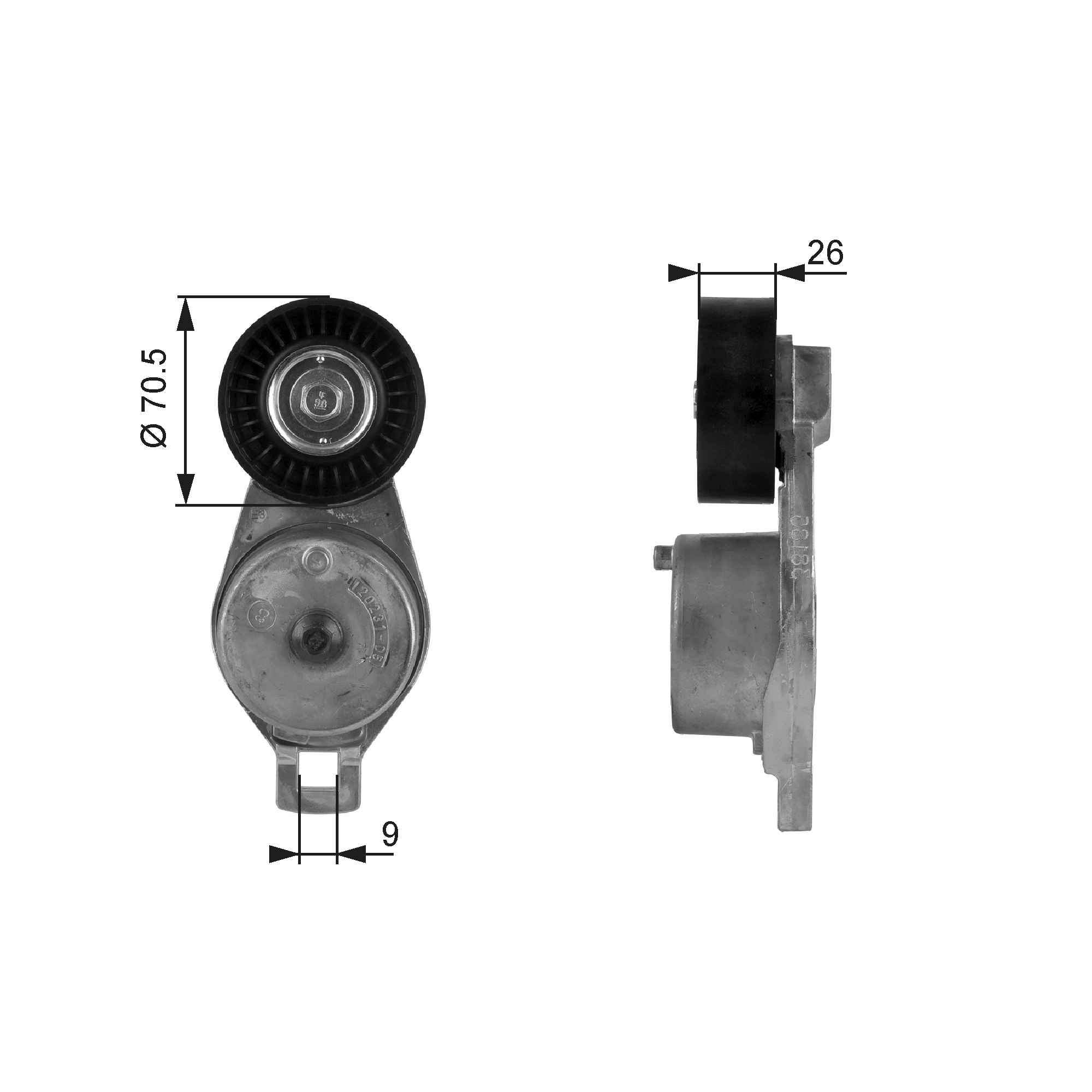 Belt Tensioner, V-ribbed belt