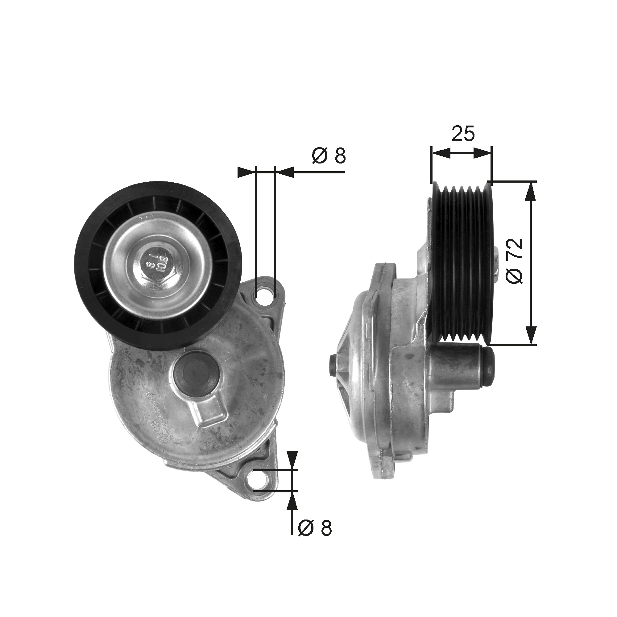 Belt Tensioner, V-ribbed belt
