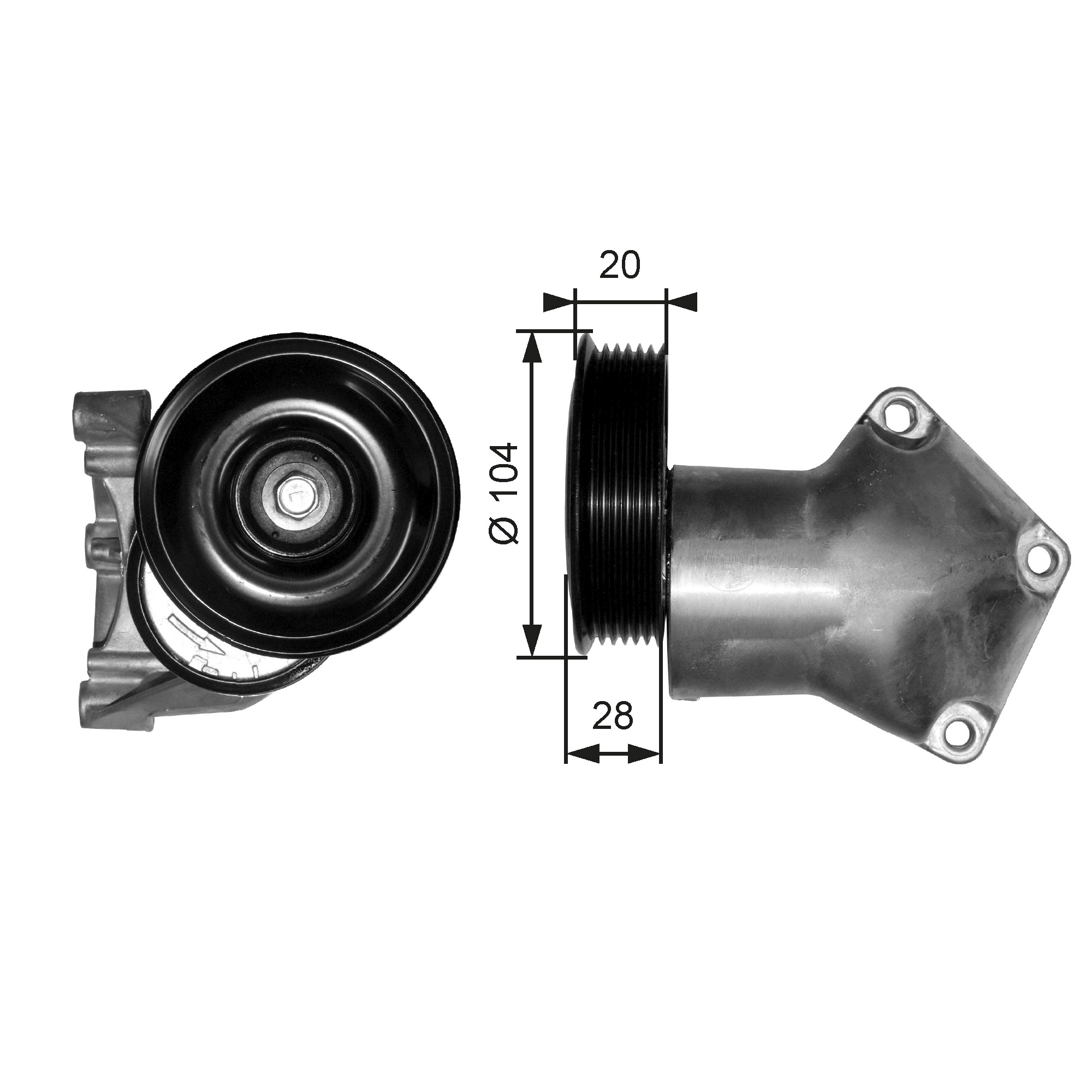 Belt Tensioner, V-ribbed belt