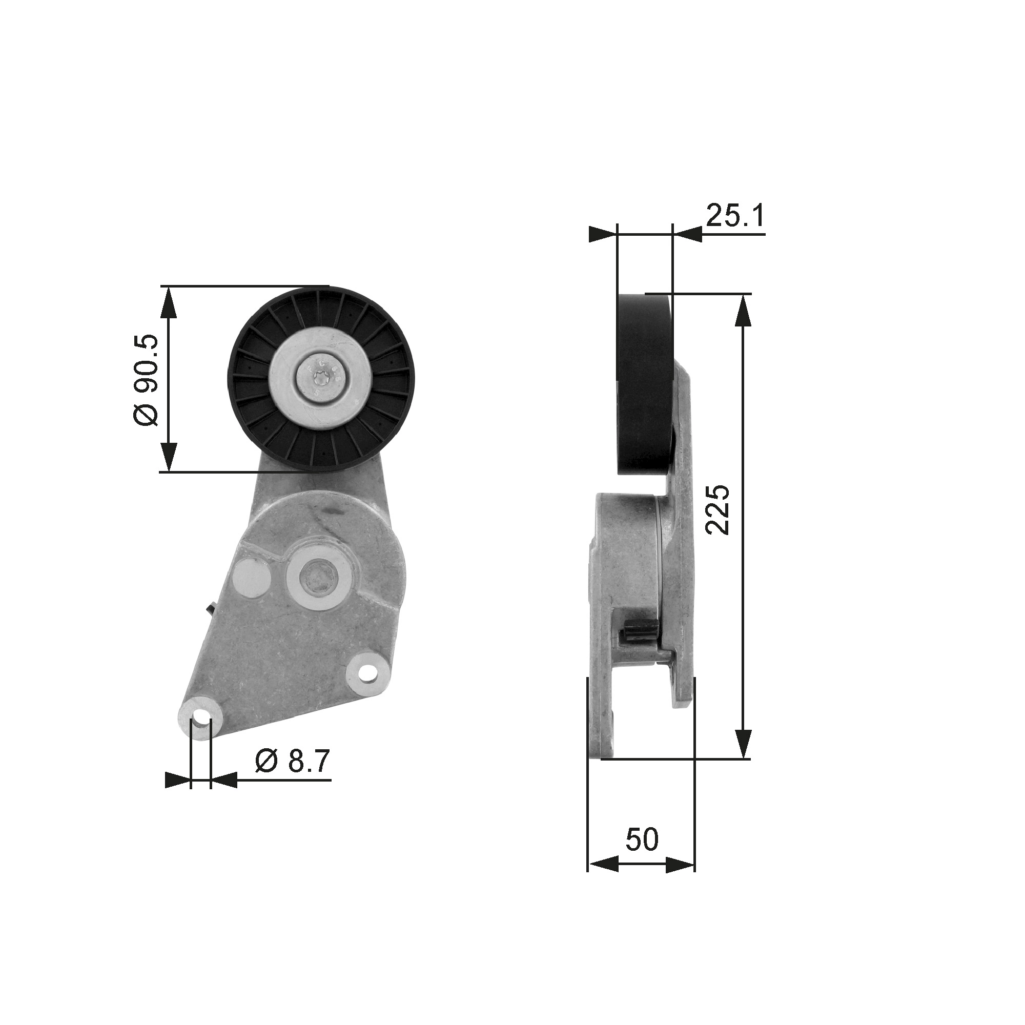 Belt Tensioner, V-ribbed belt