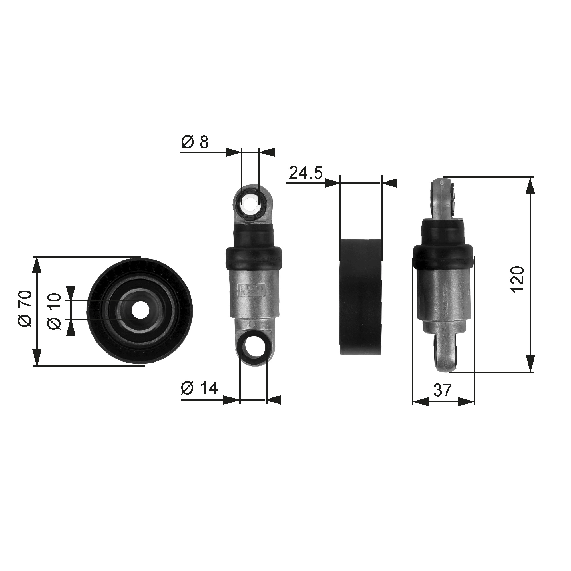 Tensioner Pulley, V-ribbed belt