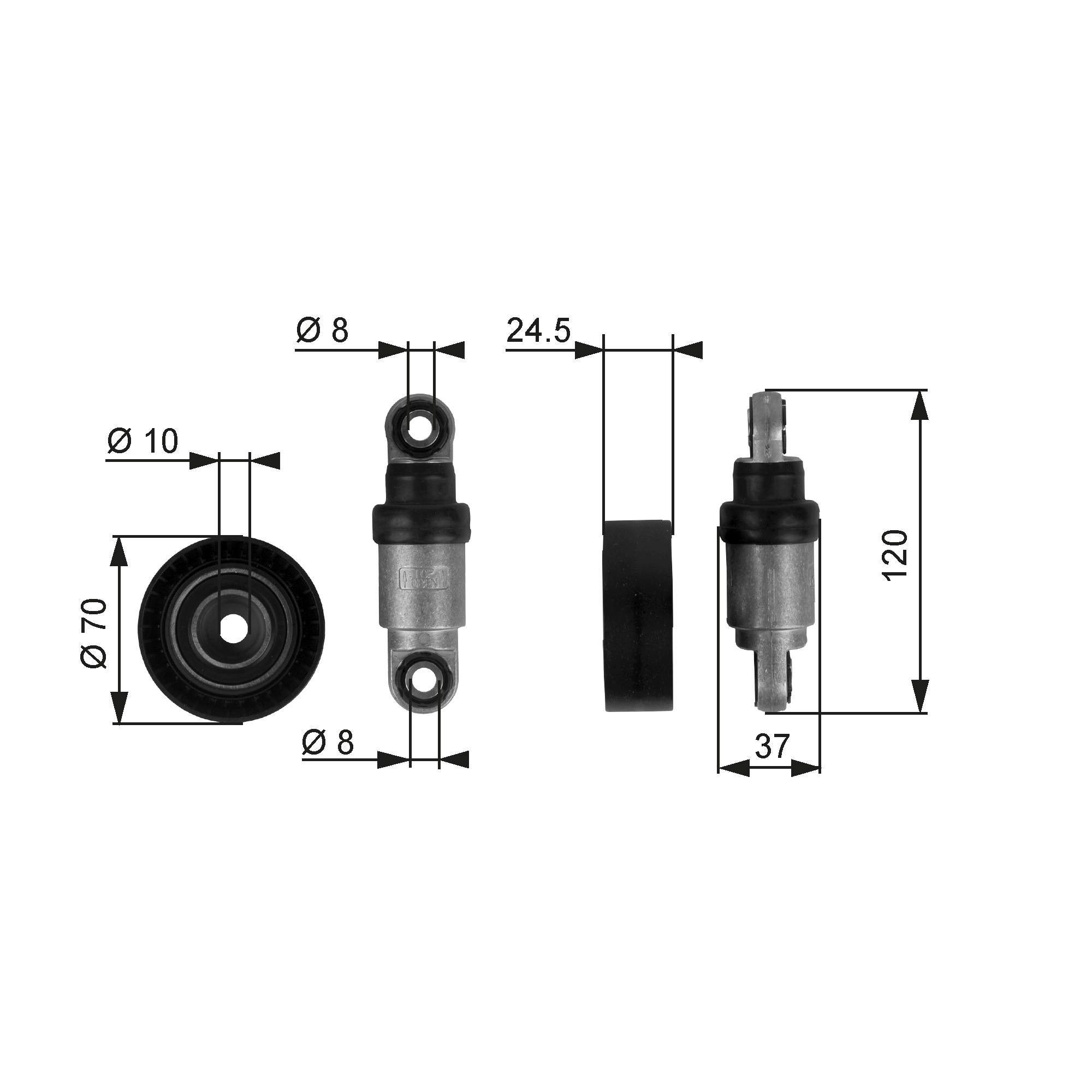 Tensioner Pulley, V-ribbed belt