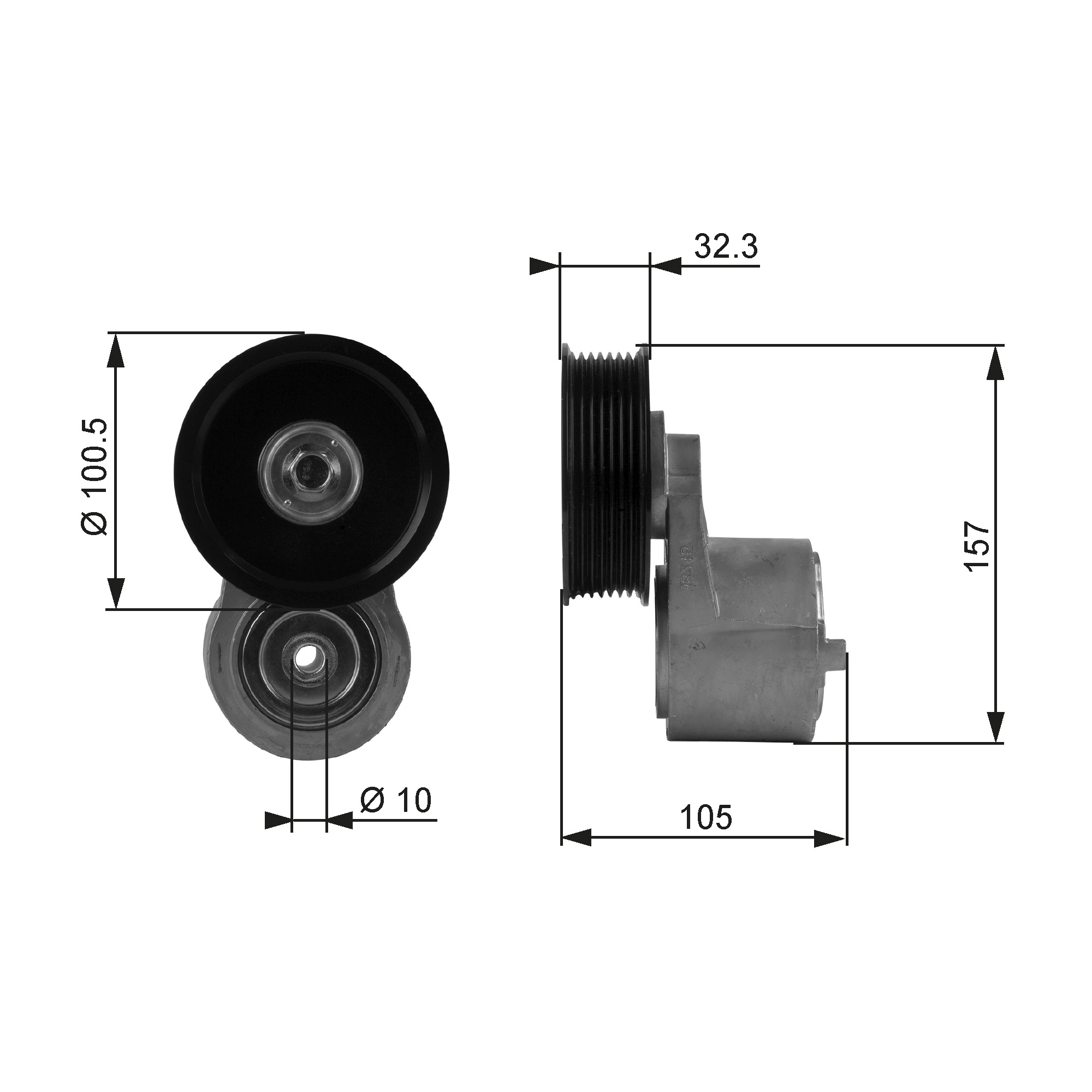 Belt Tensioner, V-ribbed belt