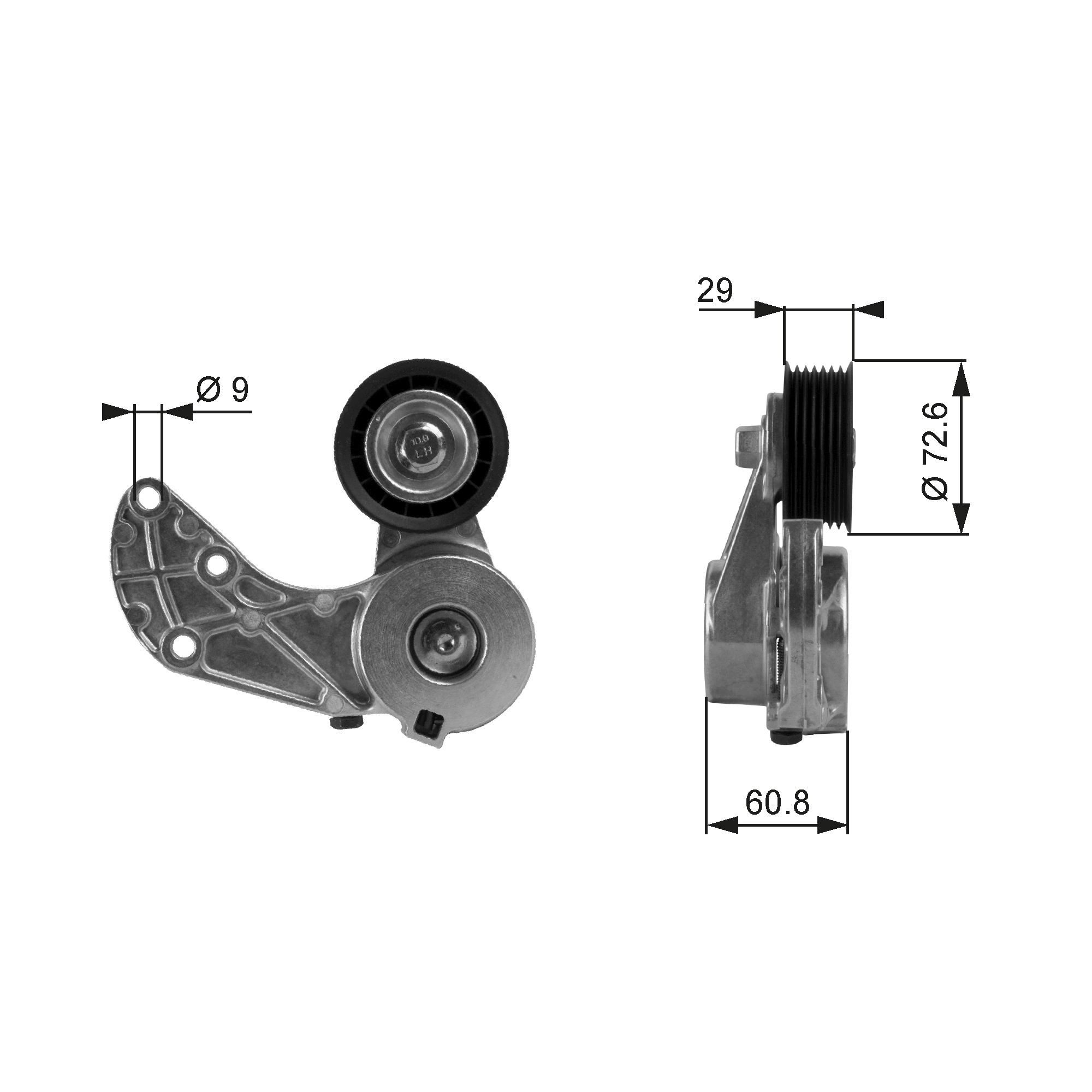Belt Tensioner, V-ribbed belt