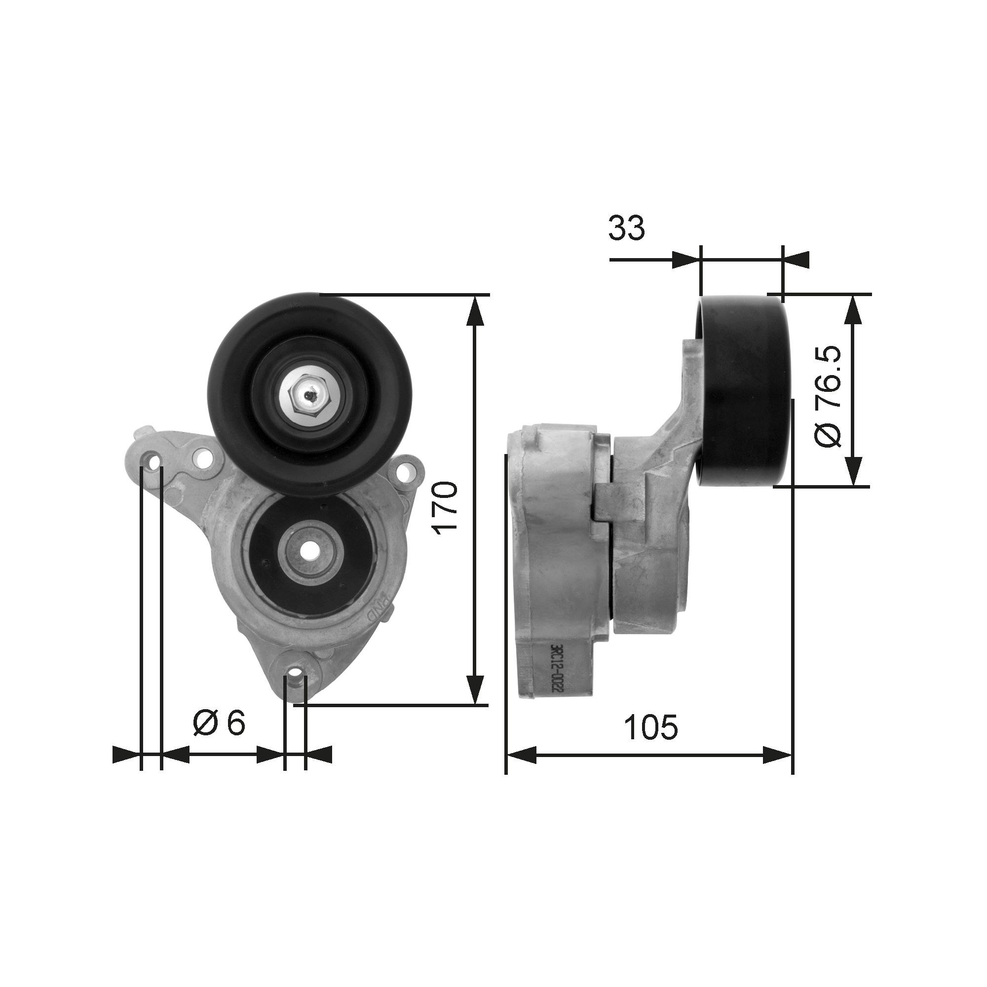 Belt Tensioner, V-ribbed belt