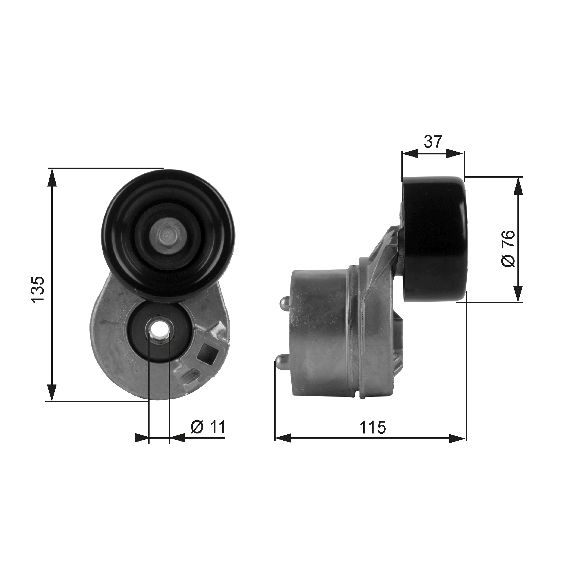 Belt Tensioner, V-ribbed belt