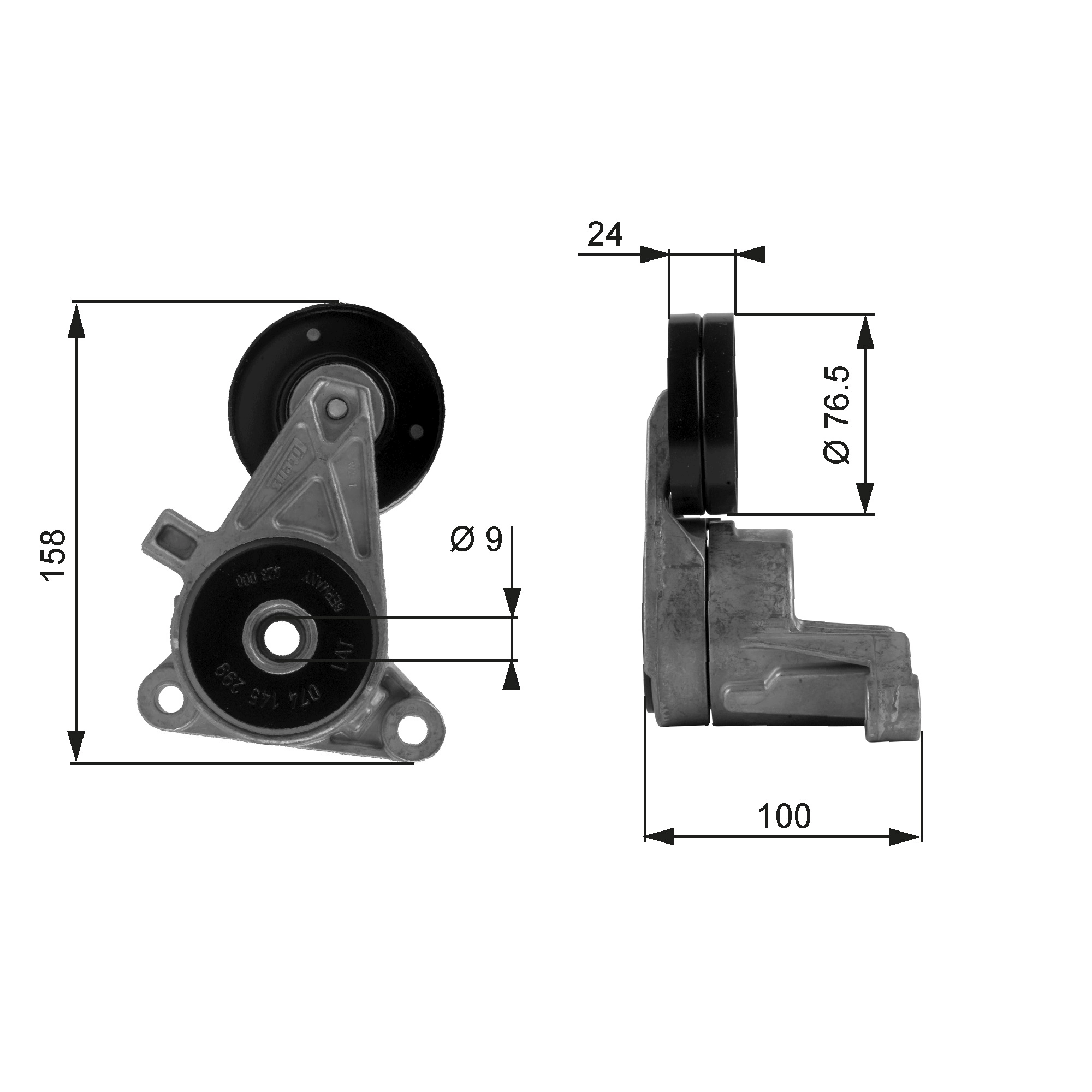 Belt Tensioner, V-ribbed belt