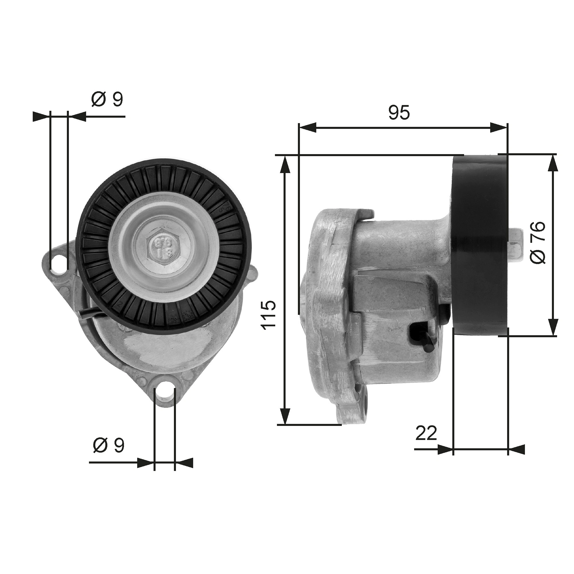Belt Tensioner, V-ribbed belt
