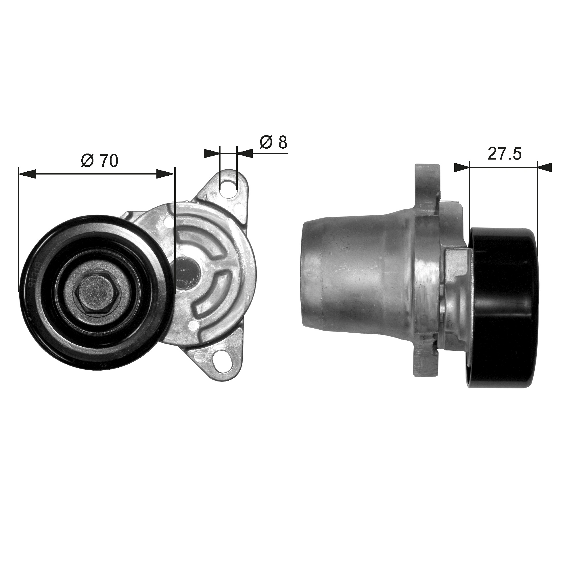 Belt Tensioner, V-ribbed belt