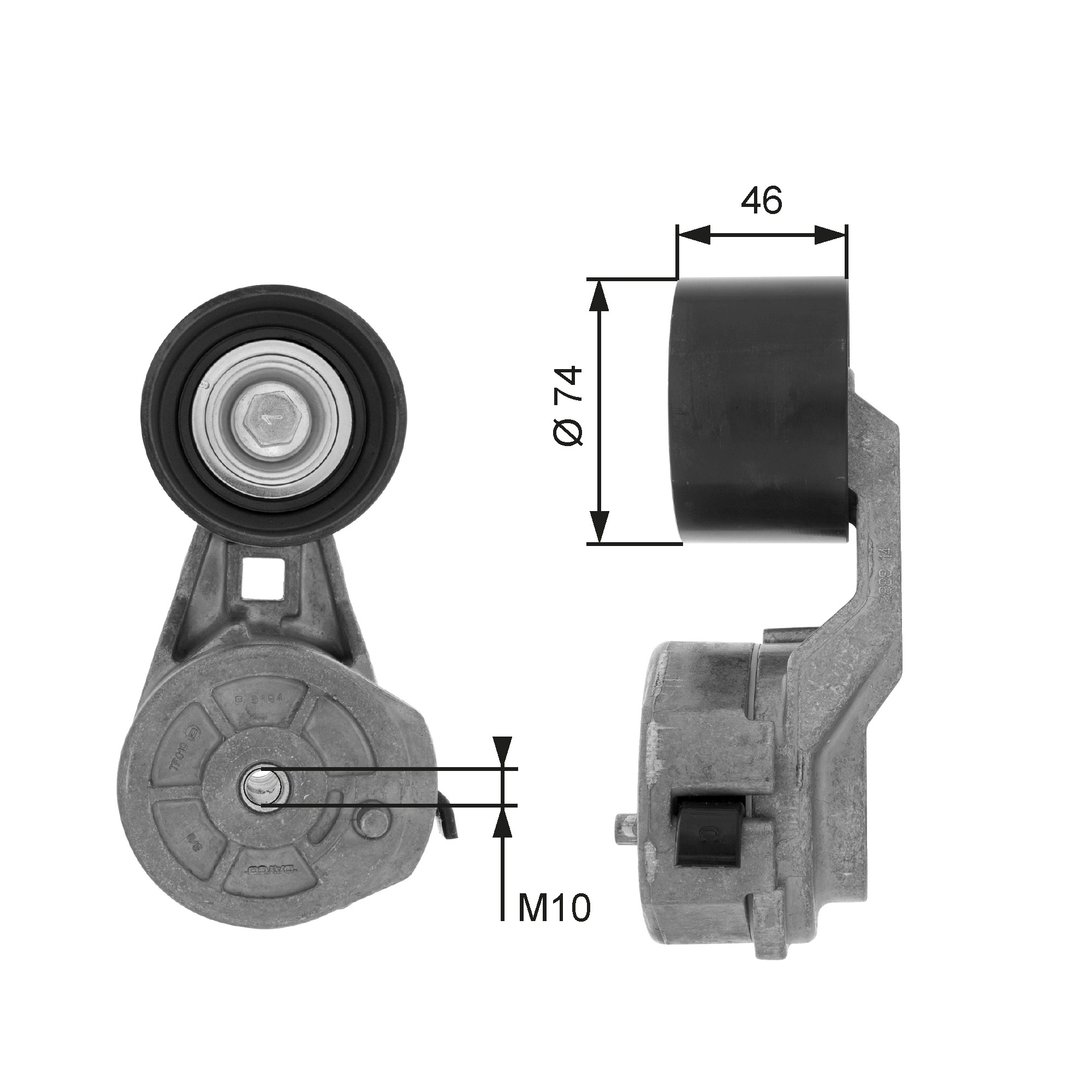 Belt Tensioner, V-ribbed belt