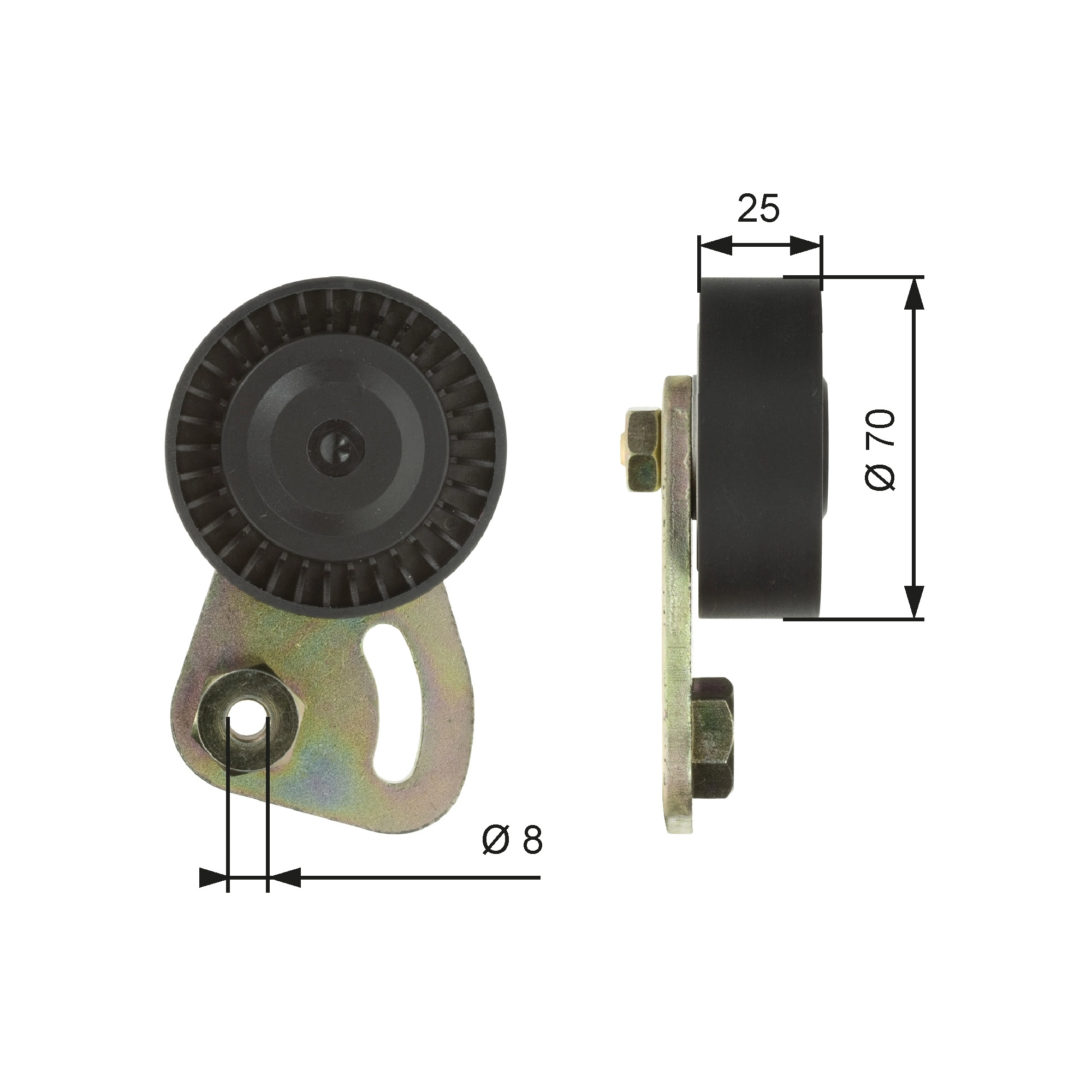 Tensioner Pulley, V-ribbed belt