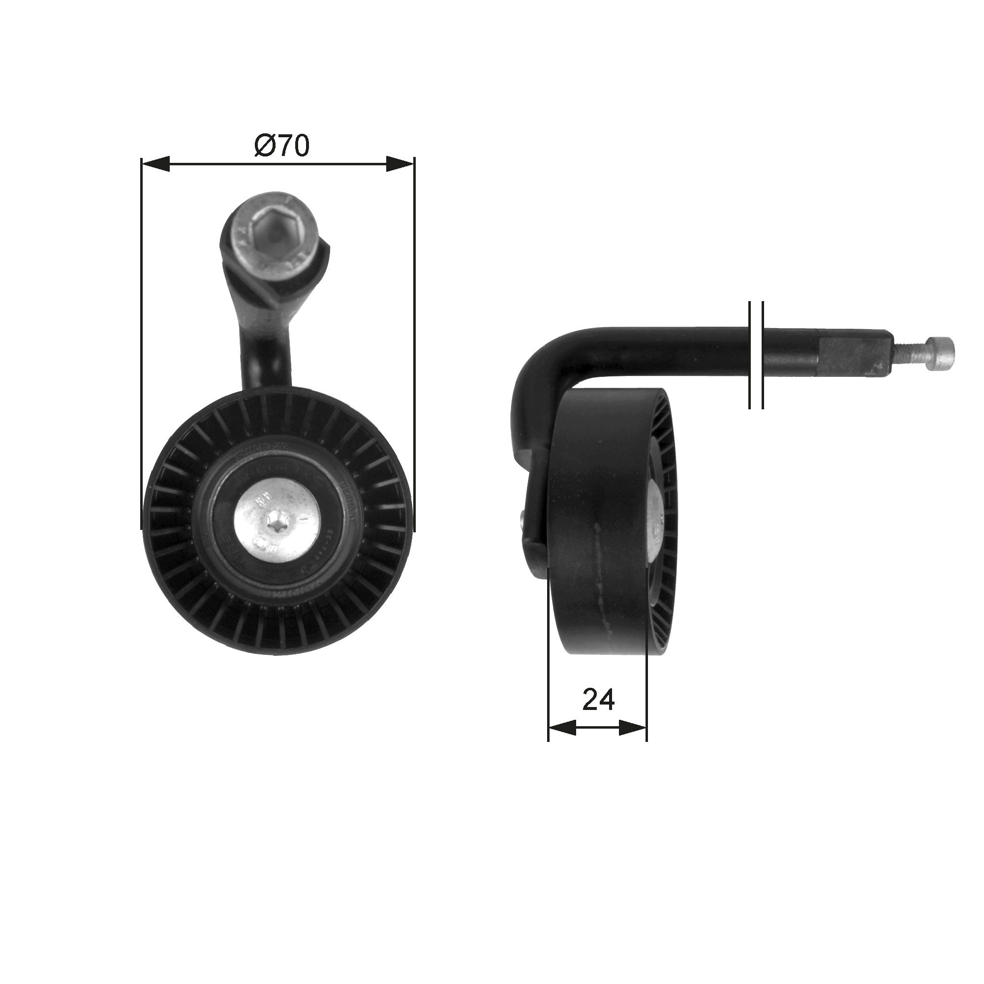 Tensioner Pulley, V-ribbed belt