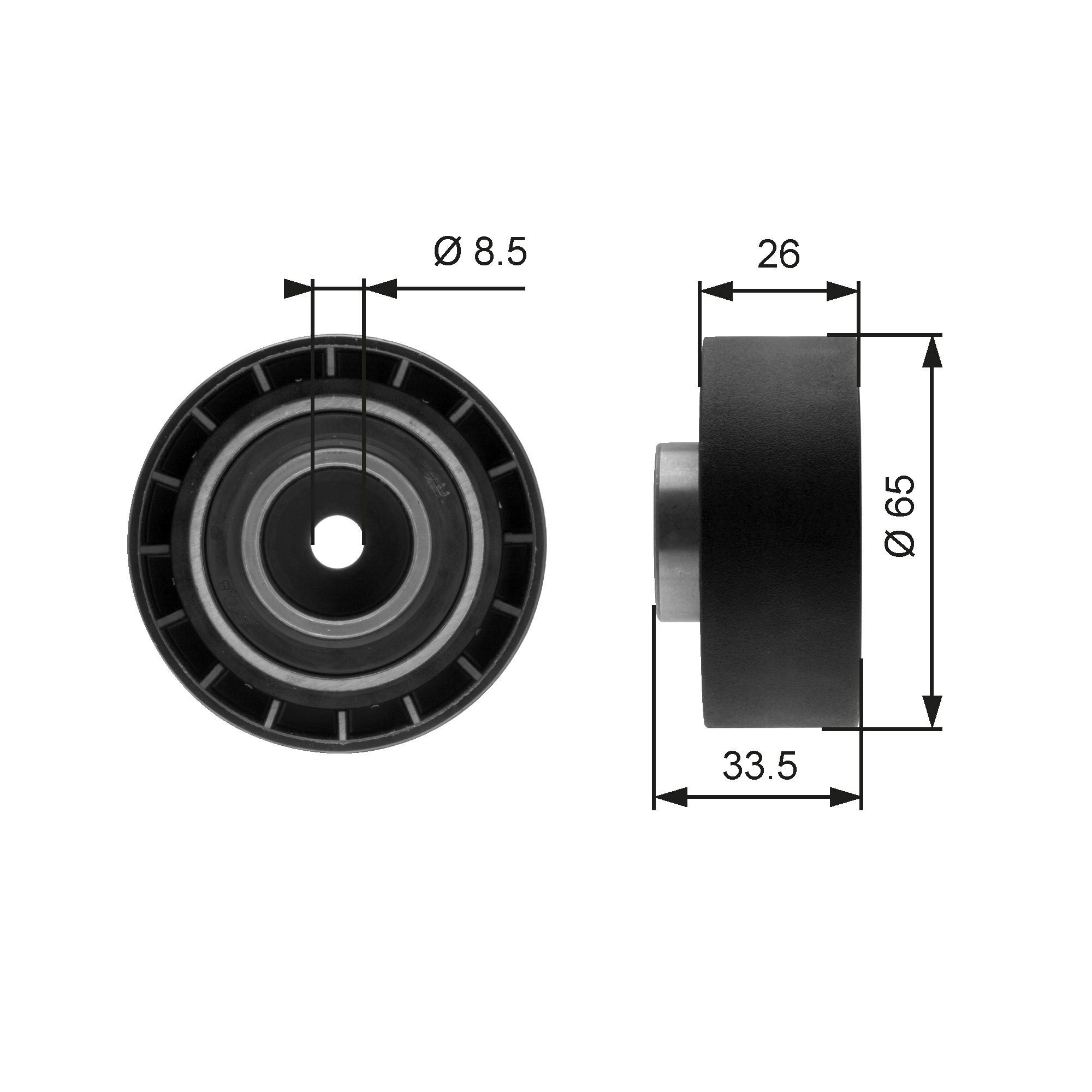 Tensioner Pulley, V-ribbed belt