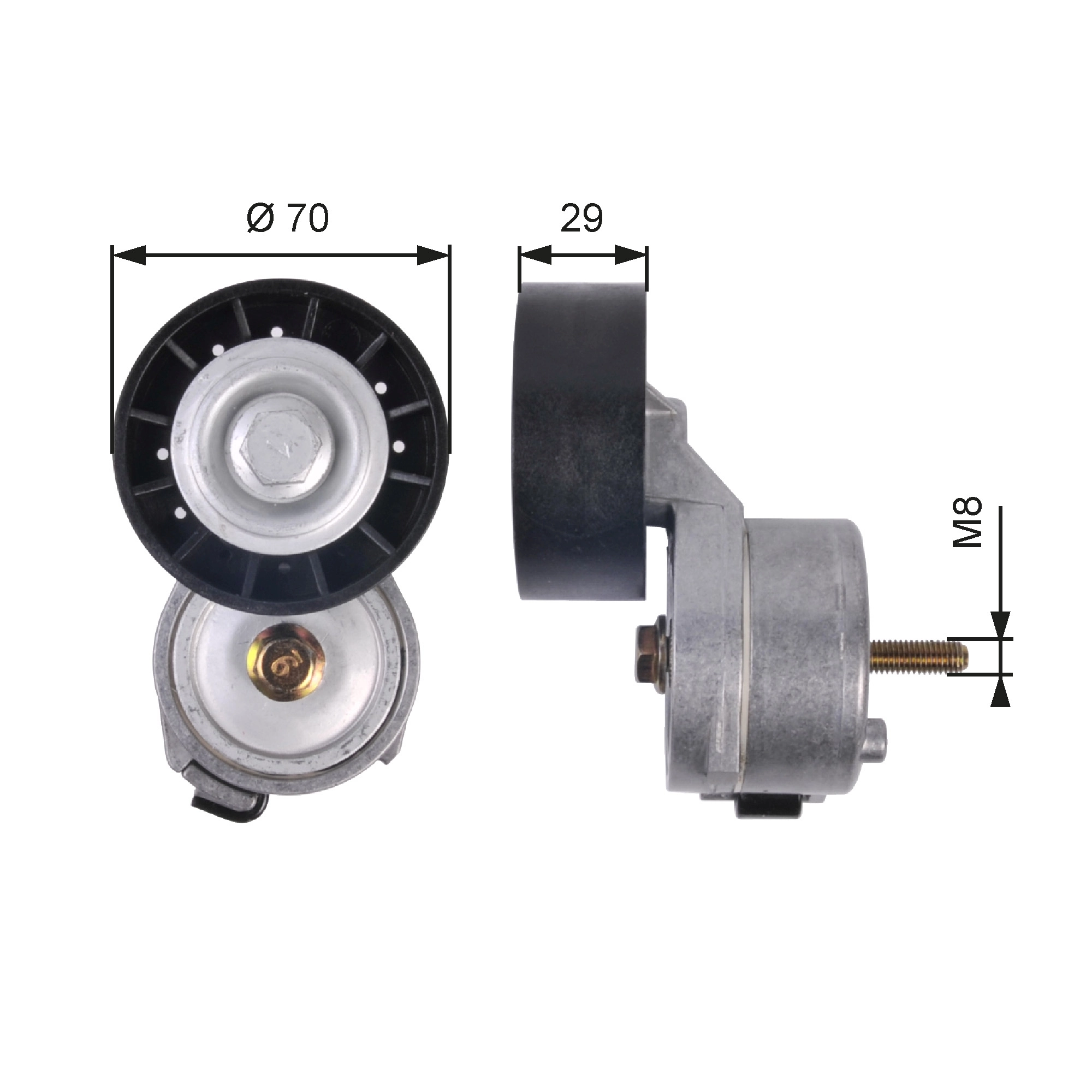 Belt Tensioner, V-ribbed belt