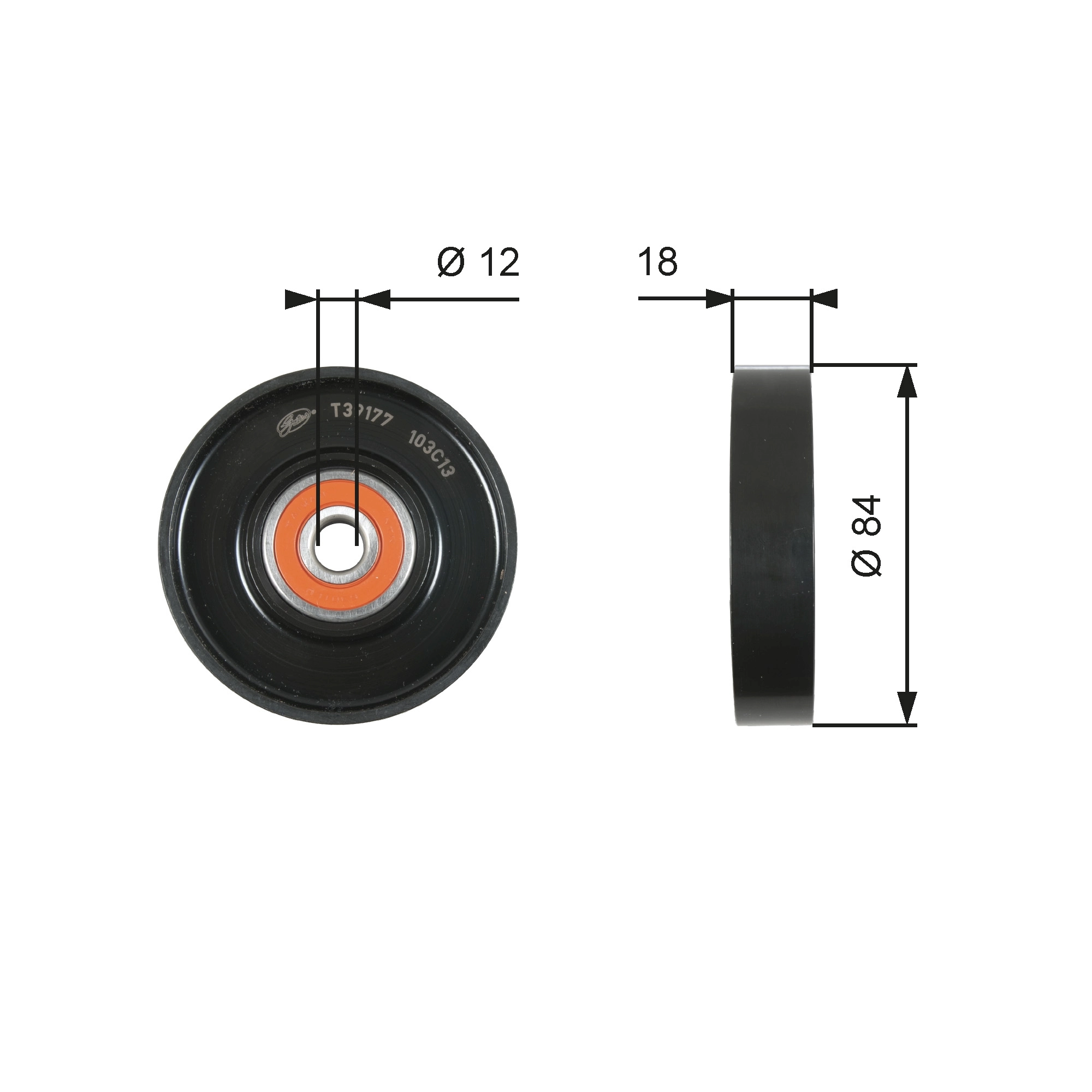 Tensioner Pulley, V-ribbed belt