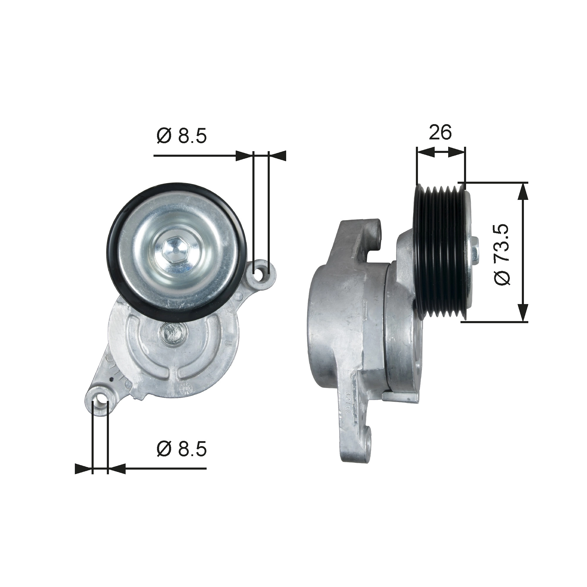 Belt Tensioner, V-ribbed belt
