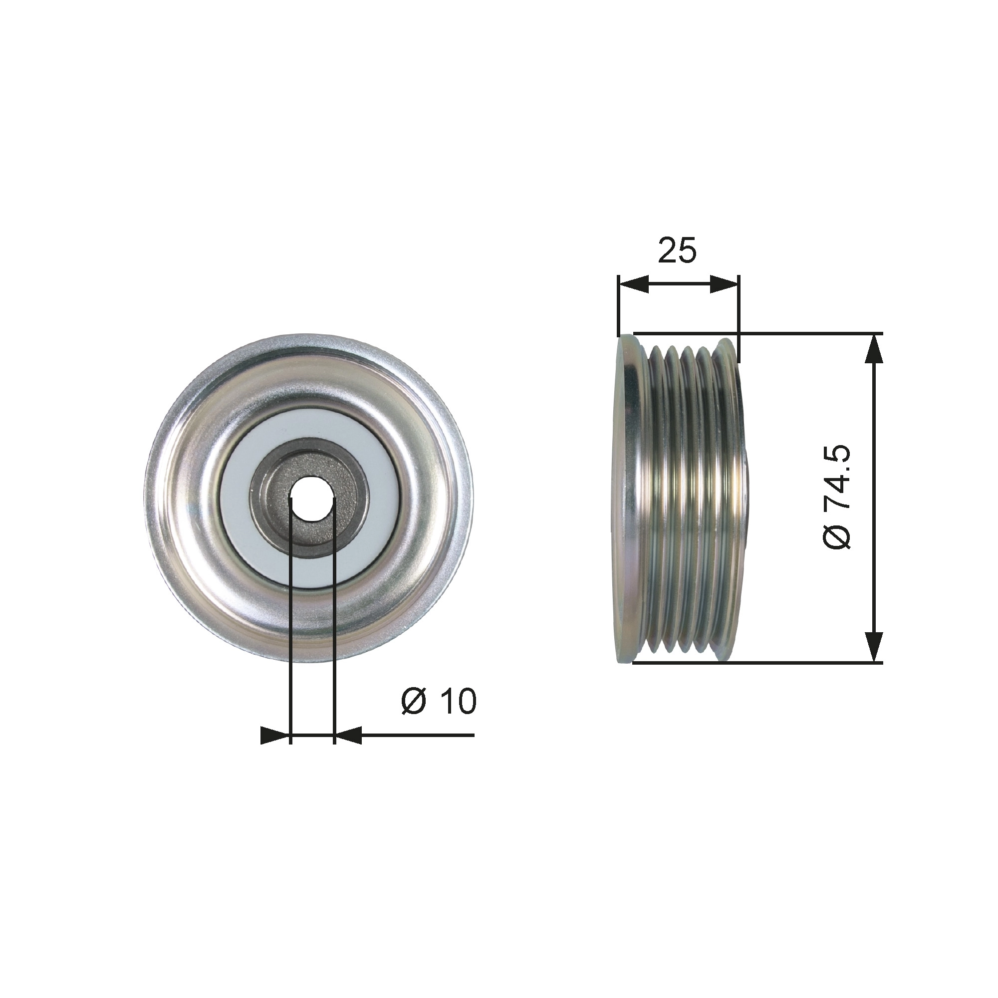 Tensioner Pulley, V-ribbed belt