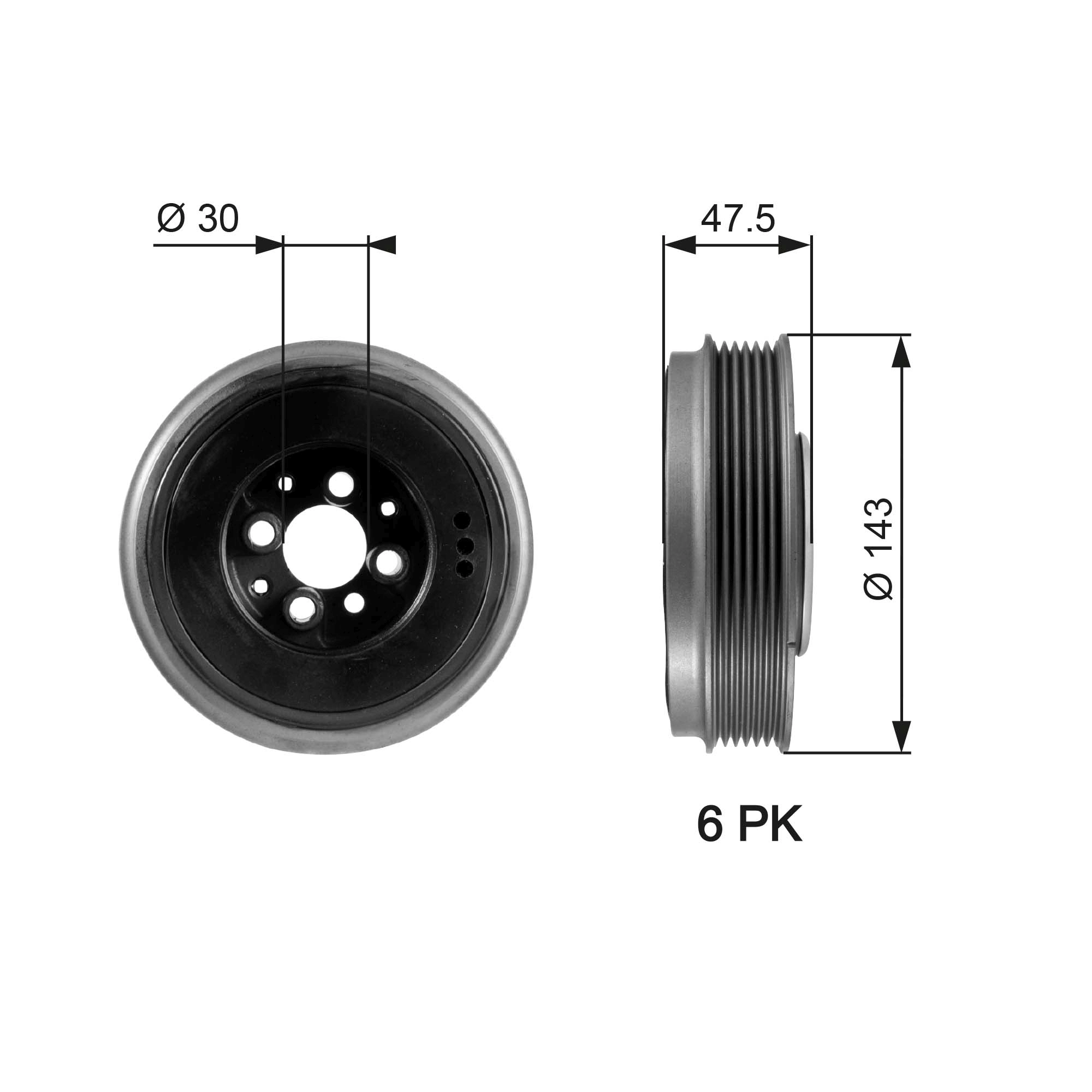 Belt Pulley, crankshaft
