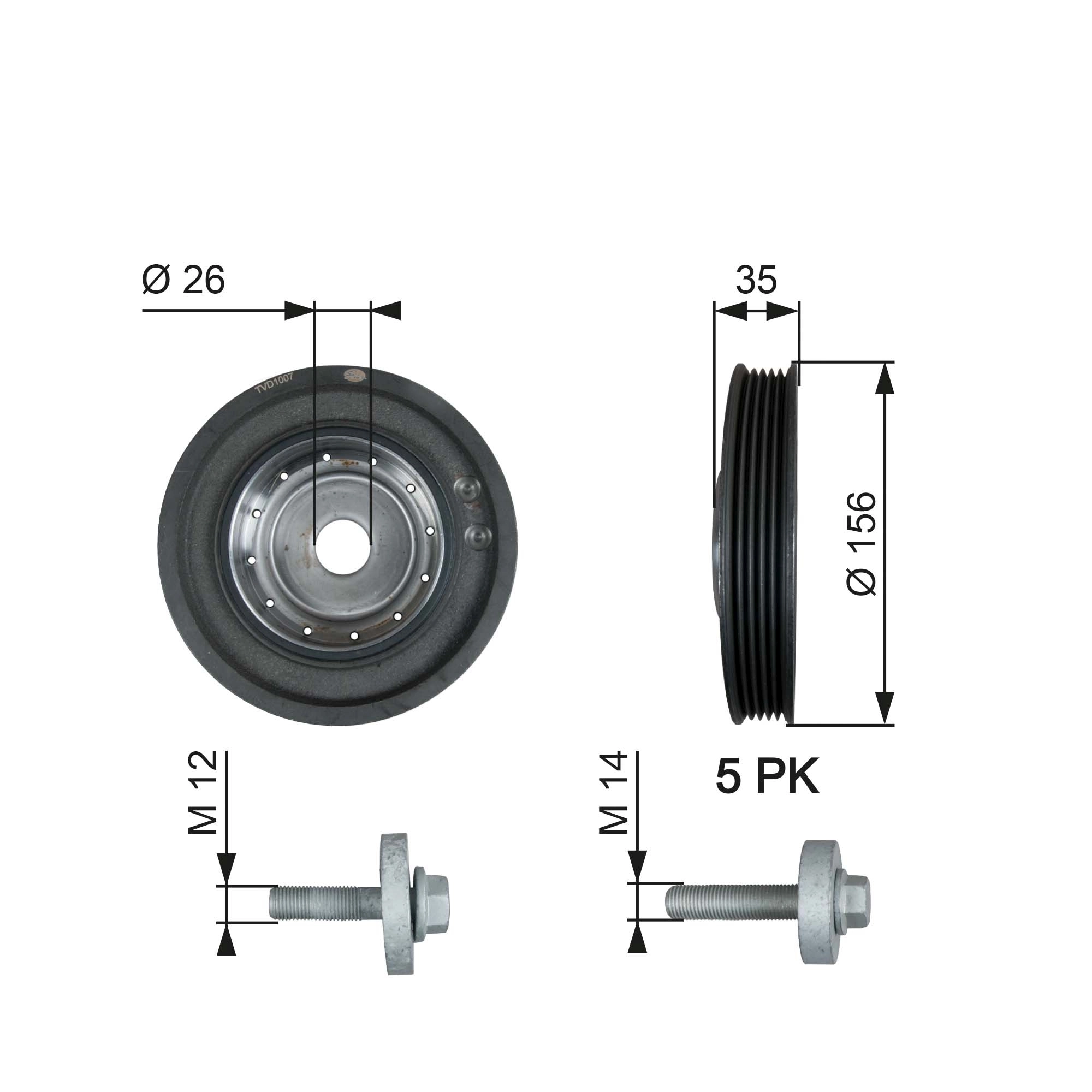 Belt Pulley, crankshaft