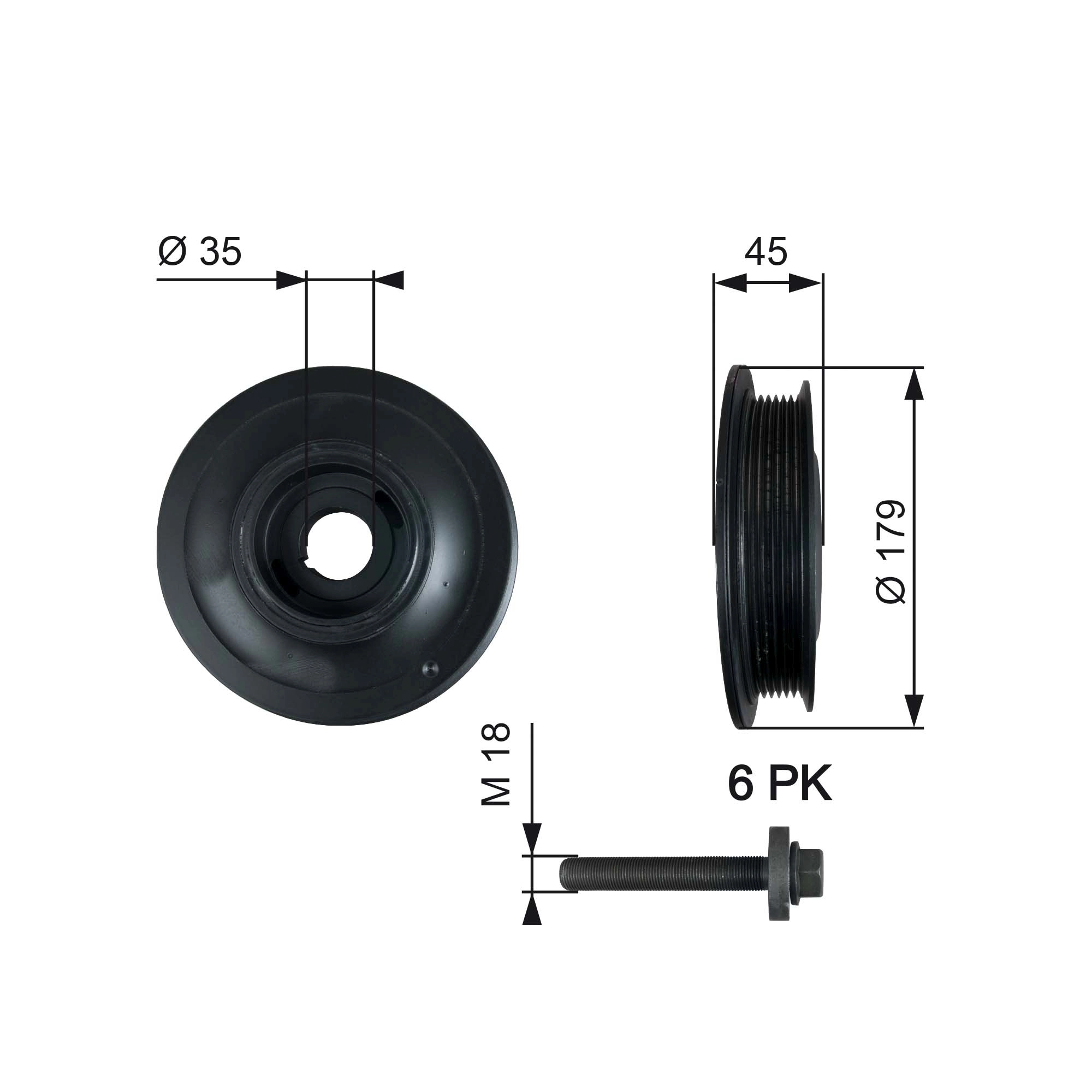 Belt Pulley, crankshaft