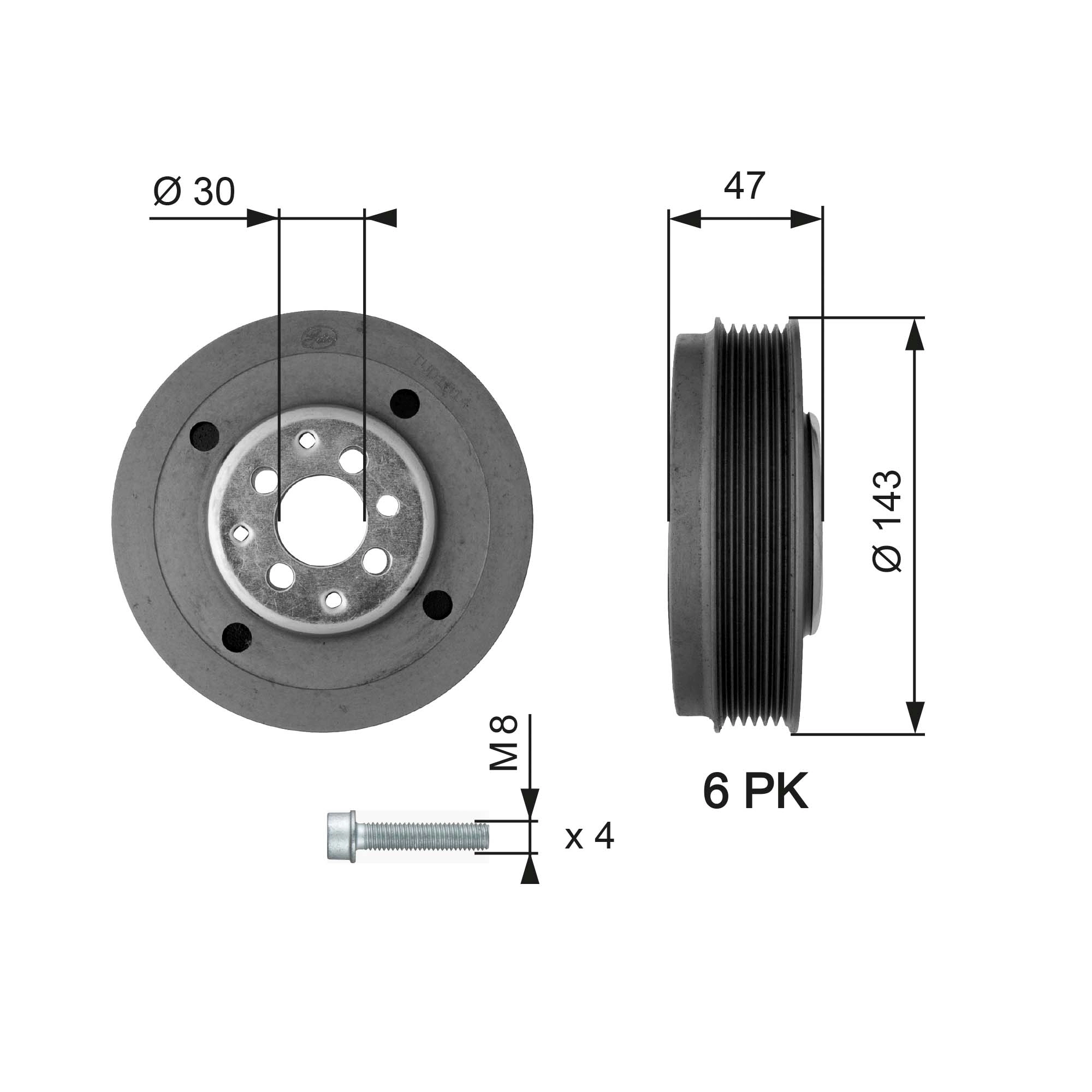 Belt Pulley, crankshaft