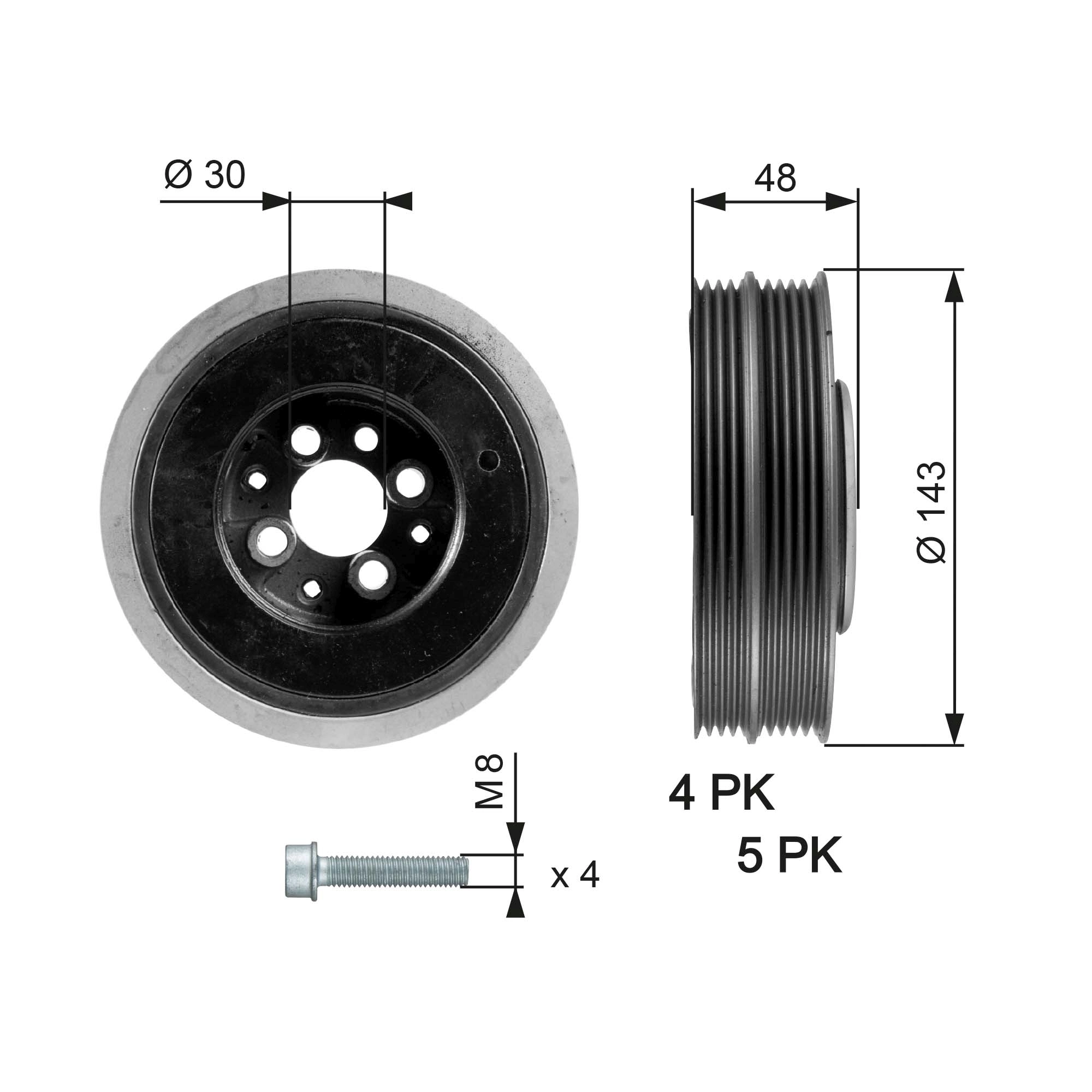 Belt Pulley, crankshaft