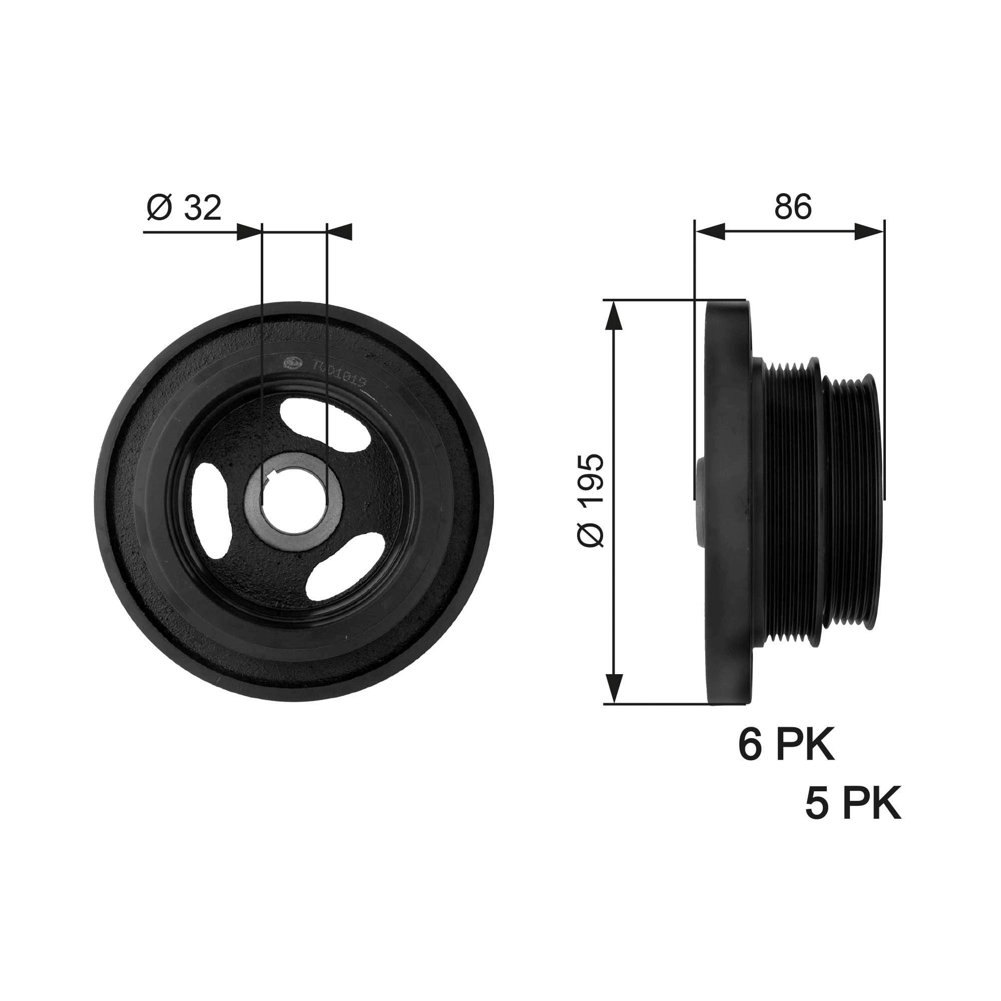 Belt Pulley, crankshaft