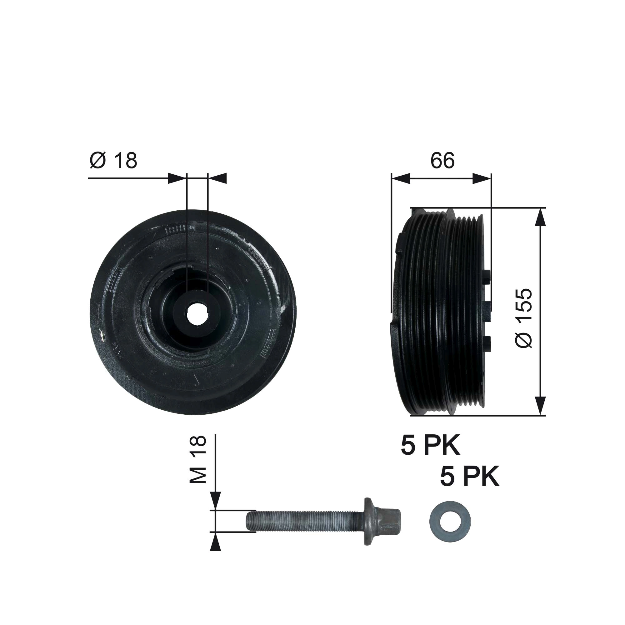 Belt Pulley, crankshaft