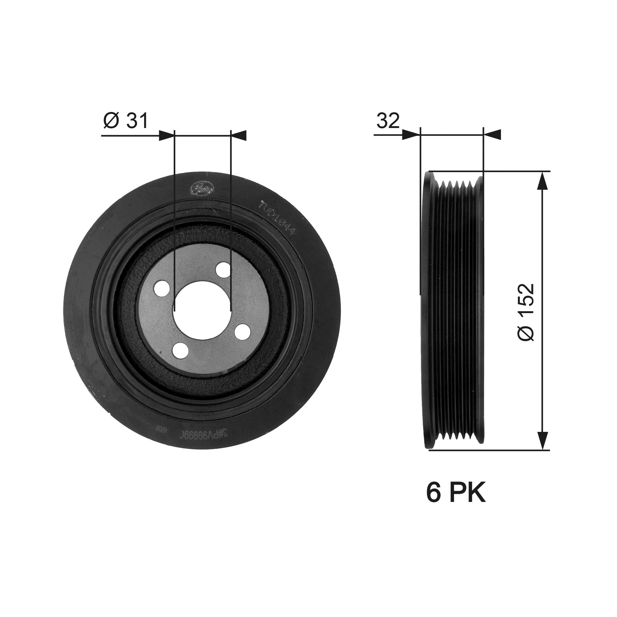 Belt Pulley, crankshaft