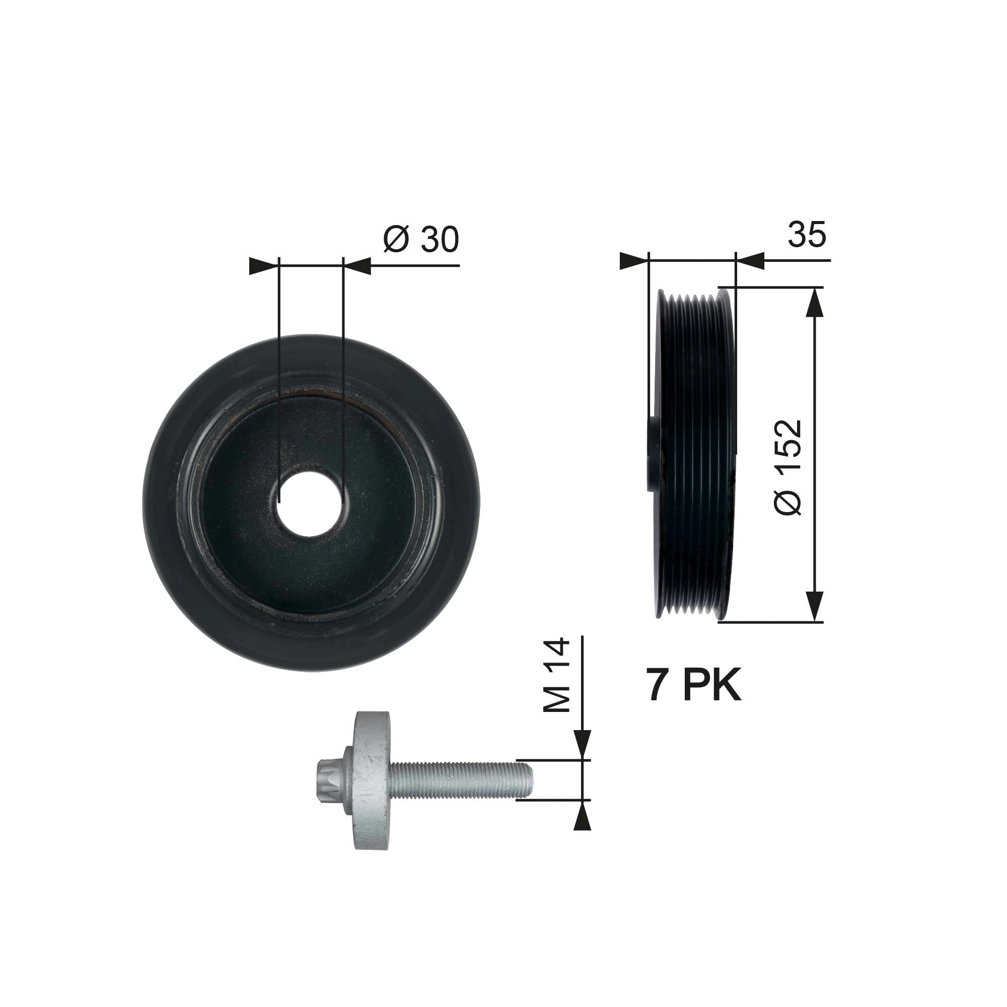 Belt Pulley, crankshaft