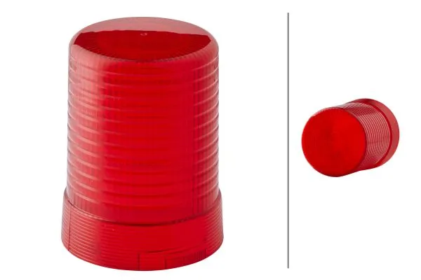 Lens, rotating beacon