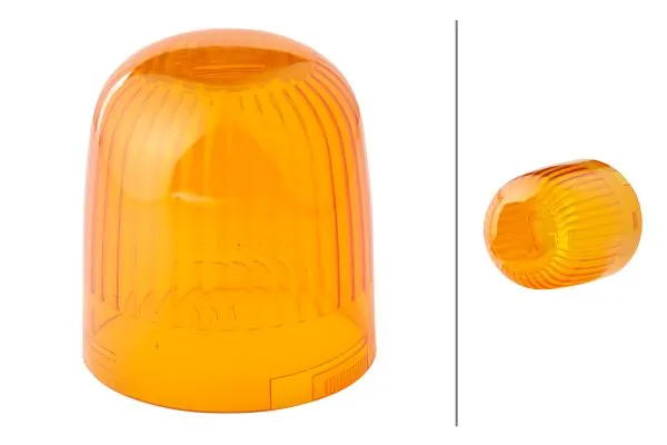 Lens, rotating beacon