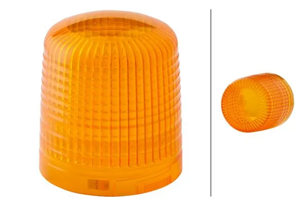 Lens, rotating beacon