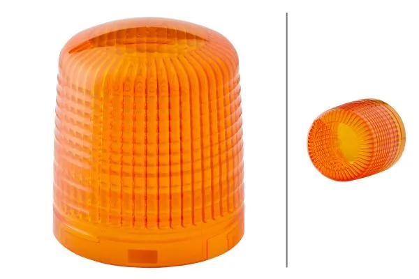Lens, rotating beacon