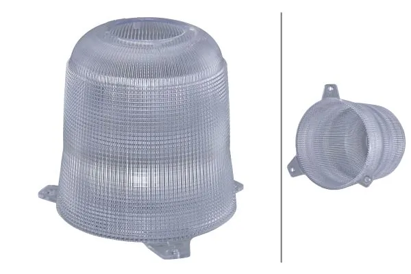Lens, rotating beacon