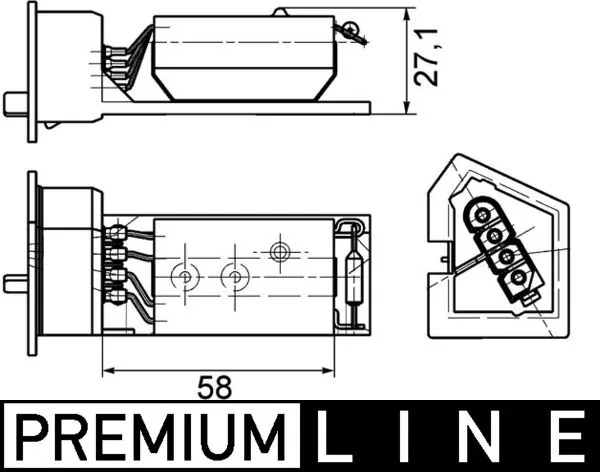 Resistor, interior blower