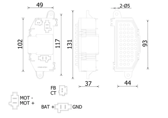 Regulator, interior blower