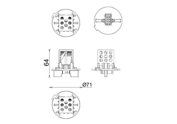 Resistor, interior blower
