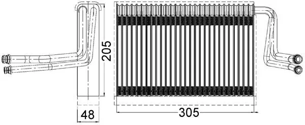 Evaporator, air conditioning