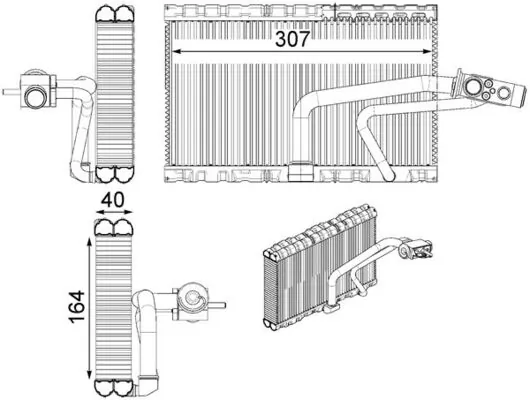 Evaporator, air conditioning