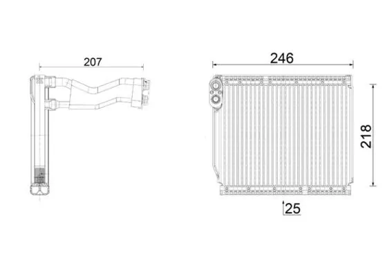 Evaporator, air conditioning