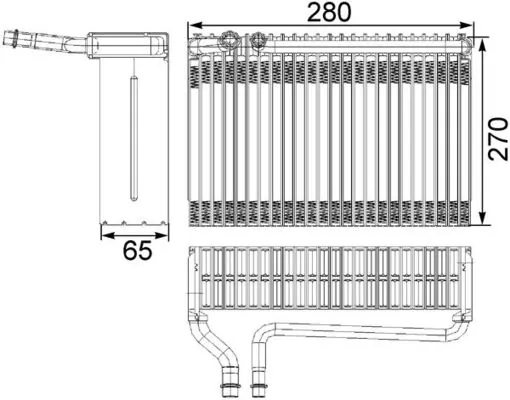 Evaporator, air conditioning