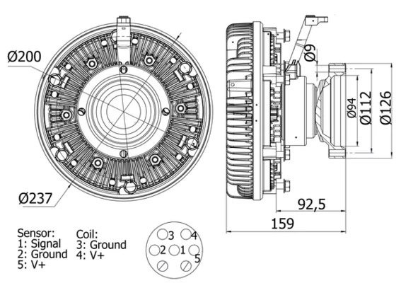 Clutch, radiator fan