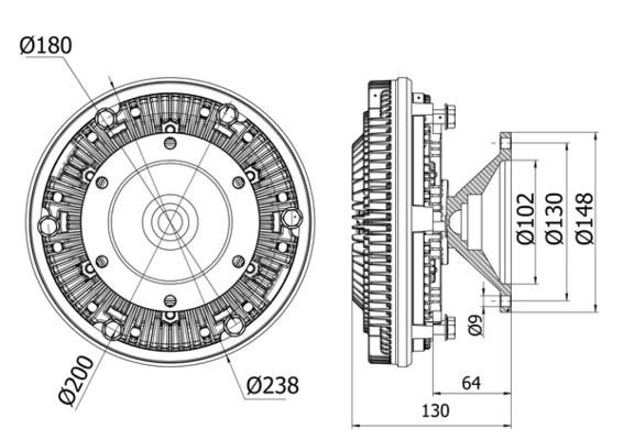 Clutch, radiator fan