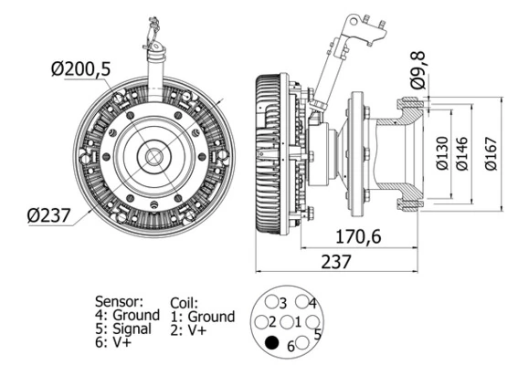 Clutch, radiator fan
