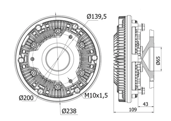 Clutch, radiator fan